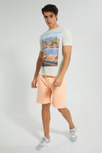 تنزيل الصورة على معرض الصور، Redtag-Orange-Pull-On-Resort-Shorts-Active-Shorts-Men's-