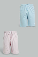 Load image into Gallery viewer, Redtag-Blue/Blue-2-Pack-Pyjama-Short-Pyjama-Bottoms-Men's-