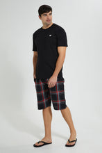 تنزيل الصورة على معرض الصور، Redtag-White-T-Shirt-With-Woven-Shorts-Nightsuit-Pyjama-Sets-Men's-