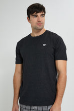 تنزيل الصورة على معرض الصور، Redtag-Charcoal-T-Shirt-With-Woven-Shorts-Nightsuit-Pyjama-Sets-Men's-