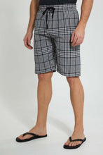 تنزيل الصورة على معرض الصور، Redtag-Charcoal-T-Shirt-With-Woven-Shorts-Nightsuit-Pyjama-Sets-Men's-