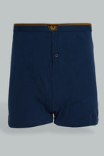 تنزيل الصورة على معرض الصور، Redtag-White-&-Navy-2-Pack-Loose-Knit-Boxer-Trunks-Men's-