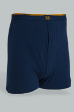 تنزيل الصورة على معرض الصور، Redtag-White-&-Navy-2-Pack-Loose-Knit-Boxer-Trunks-Men's-