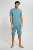 Redtag-Green-Night-Suit-With-Printed-Shorts-Pyjama-Sets-Men's-