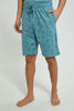 Redtag-Green-Night-Suit-With-Printed-Shorts-Pyjama-Sets-Men's-