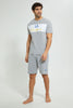 Redtag-Grey-Night-Suit-With-Chest-Panel-Pyjama-Sets-Men's-