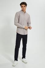 Load image into Gallery viewer, Redtag-Beige-Button-Down-Oxford-Shirt-Casual-Shirts-Men's-