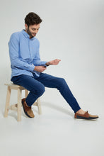 Load image into Gallery viewer, Redtag-Blue-Button-Down-Oxford-Shirt-Colour:Blue,-Filter:Men's-Clothing,-Men-Shirts,-New-In,-New-In-Men,-Non-Sale,-S22A,-Section:Men-Men's-