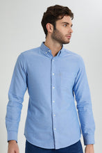 Load image into Gallery viewer, Redtag-Blue-Button-Down-Oxford-Shirt-Colour:Blue,-Filter:Men's-Clothing,-Men-Shirts,-New-In,-New-In-Men,-Non-Sale,-S22A,-Section:Men-Men's-