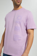 Load image into Gallery viewer, Redtag-Purple-Printed-T-Shirt-Graphic-Prints-Men's-