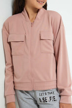 Load image into Gallery viewer, Redtag-Pink-Ponte-Bomber-Jacket-Jackets-Senior-Girls-9 to 14 Years