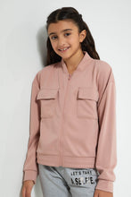 Load image into Gallery viewer, Redtag-Pink-Ponte-Bomber-Jacket-Jackets-Senior-Girls-9 to 14 Years