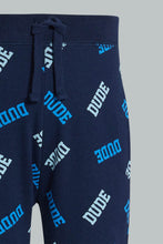 تنزيل الصورة على معرض الصور، Redtag-Navy-Dude-Printed-Active-Pant-Joggers-Infant-Boys-3 to 24 Months