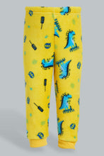 تنزيل الصورة على معرض الصور، Redtag-Ecru-And-Mustard-Dino-Fluffy-2-Pack-Pj-Set-Pyjama-Sets-Infant-Boys-3 to 24 Months