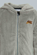 Load image into Gallery viewer, Redtag-Grey-Fluffy-Hoody-Onsie-Pj-Set-Pyjama-Sets-Infant-Boys-3 to 24 Months