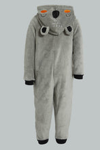 Load image into Gallery viewer, Redtag-Grey-Fluffy-Hoody-Onsie-Pj-Set-Pyjama-Sets-Infant-Boys-3 to 24 Months