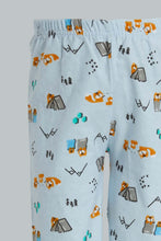 تنزيل الصورة على معرض الصور، Redtag-Blue-Aop-Animal-Print-Flannel-2-Pack-Pj-Set-Pyjama-Sets-Infant-Boys-3 to 24 Months