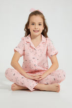 تنزيل الصورة على معرض الصور، Redtag-Pink-Cat-Print-Woven-Nightsuit-Colour:Pink,-Filter:Girls-(2-to-8-Yrs),-Girls-Pyjama-Sets,-New-In,-New-In-GIR,-Non-Sale,-S22B,-Section:Kidswear-Girls-2 to 8 Years