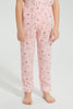 Redtag-Pink-Cat-Print-Woven-Nightsuit-Colour:Pink,-Filter:Girls-(2-to-8-Yrs),-Girls-Pyjama-Sets,-New-In,-New-In-GIR,-Non-Sale,-S22B,-Section:Kidswear-Girls-2 to 8 Years