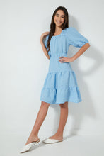 تنزيل الصورة على معرض الصور، Redtag-Lt-Blue-Crinkle-Layered-Dress-Dresses-Senior-Girls-9 to 14 Years