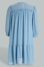 تنزيل الصورة على معرض الصور، Redtag-Lt-Blue-Chiffon-L/S-Dress-Dresses-Senior-Girls-9 to 14 Years