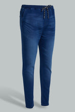 Load image into Gallery viewer, Redtag-Mid-Wash-Knit-Denim-Jogger-Colour:Indigo,-Filter:Men's-Clothing,-Men-Jeans,-New-In,-New-In-Men,-Non-Sale,-S22B,-Section:Men-Men's-