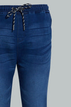 Load image into Gallery viewer, Redtag-Mid-Wash-Knit-Denim-Jogger-Colour:Indigo,-Filter:Men's-Clothing,-Men-Jeans,-New-In,-New-In-Men,-Non-Sale,-S22B,-Section:Men-Men's-