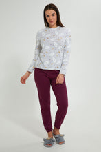 تنزيل الصورة على معرض الصور، Redtag-Grey-Melange-Printed-Pyjama-Set-Pyjama-Sets-Women's-