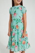 تنزيل الصورة على معرض الصور، Redtag-Green-Printed-Maxi-Dress-Dresses-Girls-2 to 8 Years