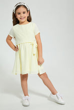 Load image into Gallery viewer, Redtag-Yellow-Knot-Dress-Dresses-Girls-2 to 8 Years