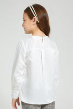 تنزيل الصورة على معرض الصور، Redtag-White-Tie-Knot-Neckline-Blouse-Blouses-Girls-2 to 8 Years