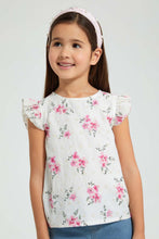 تنزيل الصورة على معرض الصور، Redtag-Cream-Printed-Shifli-Blouse-Blouses-Girls-2 to 8 Years