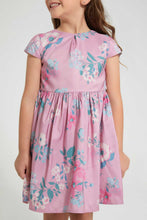 تنزيل الصورة على معرض الصور، Redtag-Pink-Aop-Front-Pleat-Dress-Dresses-Girls-2 to 8 Years