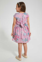 تنزيل الصورة على معرض الصور، Redtag-Pink-Aop-Front-Pleat-Dress-Dresses-Girls-2 to 8 Years