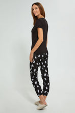 تنزيل الصورة على معرض الصور، Redtag-Black-Printed-Pyjama-Set-Pyjama-Sets-Women's-