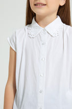 تنزيل الصورة على معرض الصور، Redtag-White-Embroideredellished-Collar-Blouse-Colour:White,-Filter:Girls-(2-to-8-Yrs),-Girls-Blouses,-New-In,-New-In-GIR,-Non-Sale,-S22B,-Section:Kidswear-Girls-2 to 8 Years