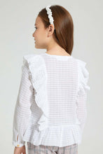 تنزيل الصورة على معرض الصور، Redtag-White-Dobby-Textured-Blouse-Blouses-Girls-2 to 8 Years