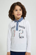Load image into Gallery viewer, Redtag-White-Woven-Collar-Polo-Shirt-Polo-Shirts-Boys-2 to 8 Years