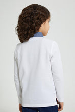 Load image into Gallery viewer, Redtag-White-Woven-Collar-Polo-Shirt-Polo-Shirts-Boys-2 to 8 Years