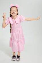 Load image into Gallery viewer, Redtag-Pink-Tiered-Maxi-Dress-Dresses-Girls-2 to 8 Years
