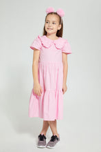 Load image into Gallery viewer, Redtag-Pink-Tiered-Maxi-Dress-Dresses-Girls-2 to 8 Years