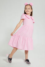 Load image into Gallery viewer, Redtag-Pink-Tiered-Maxi-Dress-Dresses-Girls-2 to 8 Years