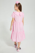Load image into Gallery viewer, Redtag-Pink-Tiered-Maxi-Dress-Dresses-Girls-2 to 8 Years
