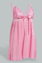 تنزيل الصورة على معرض الصور، Redtag-Pink-Plain-Babydoll-With-Lace-Babydolls-Women's-
