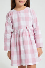 تنزيل الصورة على معرض الصور، Redtag-Pink-Check-Dress-Dresses-Girls-2 to 8 Years