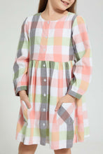 تنزيل الصورة على معرض الصور، Redtag-Assorted-Check-Dress-Dresses-Girls-2 to 8 Years