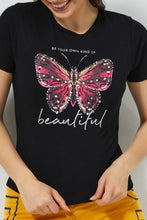 تنزيل الصورة على معرض الصور، Redtag-Black-Photographic-Print-T-Shirt-Active-Tees-Women's-