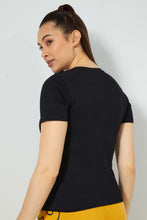 تنزيل الصورة على معرض الصور، Redtag-Black-Photographic-Print-T-Shirt-Active-Tees-Women's-