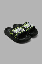 Load image into Gallery viewer, Redtag-Black-Triceratops-Print-Slide-Sliders-Boys-3 to 5 Years