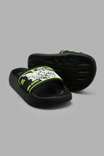 Load image into Gallery viewer, Redtag-Black-Triceratops-Print-Slide-Sliders-Boys-3 to 5 Years